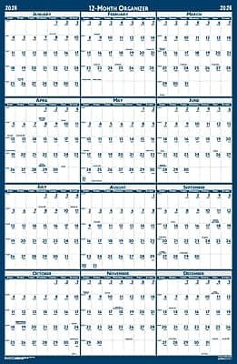 House of Doolittle - 2026 37" x 24" Yearly Dry Erase Wall Calendar, Reversible - Blue