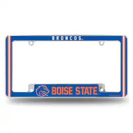 Rico Industries - Boise-St. Bronco's Chrome Metal License Plate Frame with Full Frame Team Color Graphics - Multi