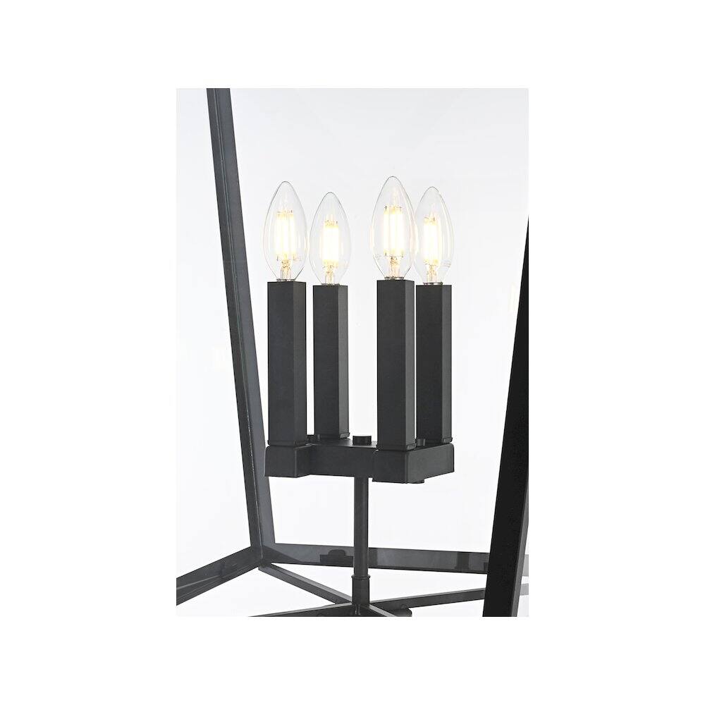Alt View 3. Elegant Lighting - Oxford 7 inch Outdoor Pendant in Black - Black.
