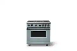 Viking - Pro 7 Series 5.6 Cu. Ft. Freestanding Sealed 4 Burner Gas Convection Range - November Sky - November Sky