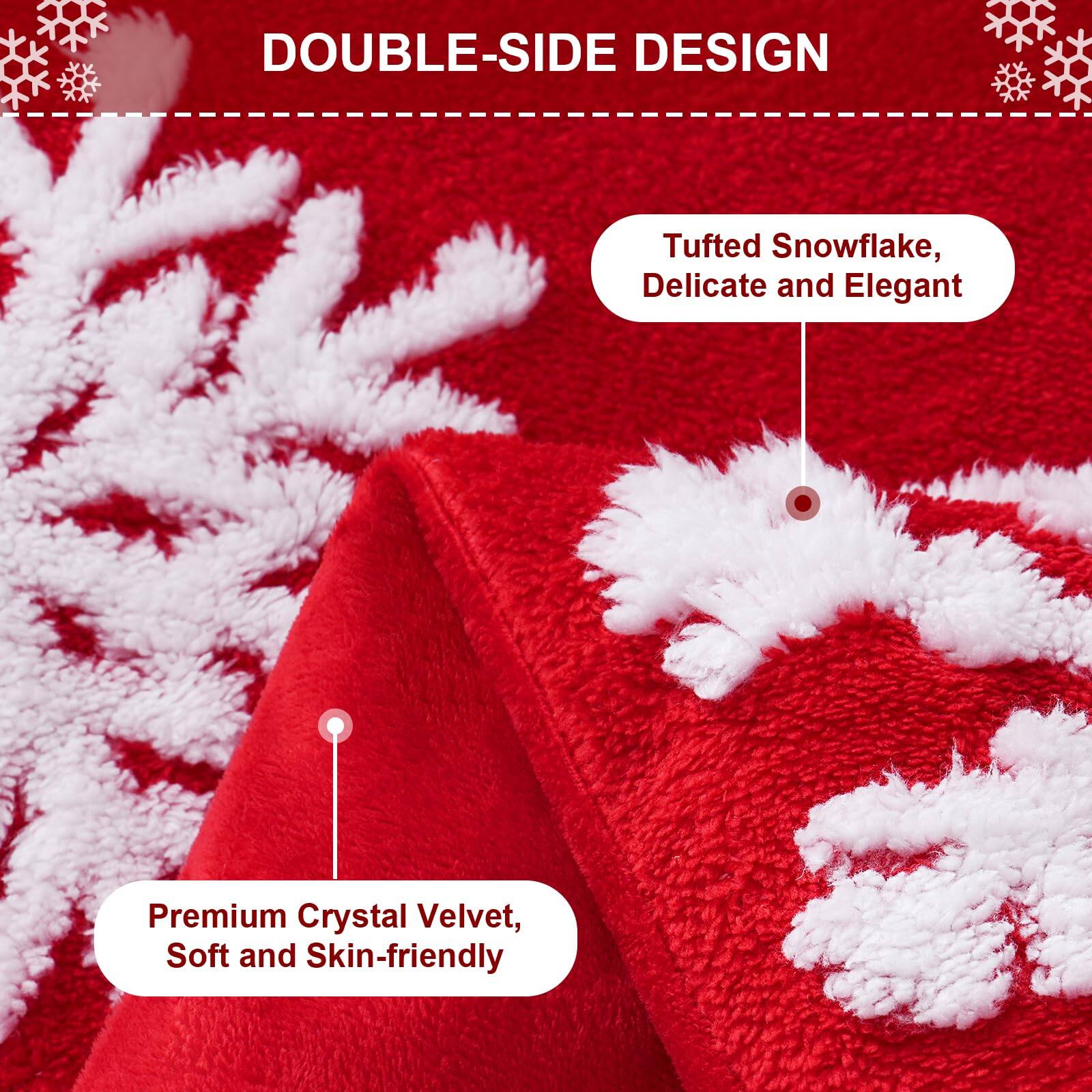 DOUBLE-SIDE DESIGN

Tufted Snowflake, Delicate and Elegant

Premium Crystal Velvet, Soft and Skin-friendly