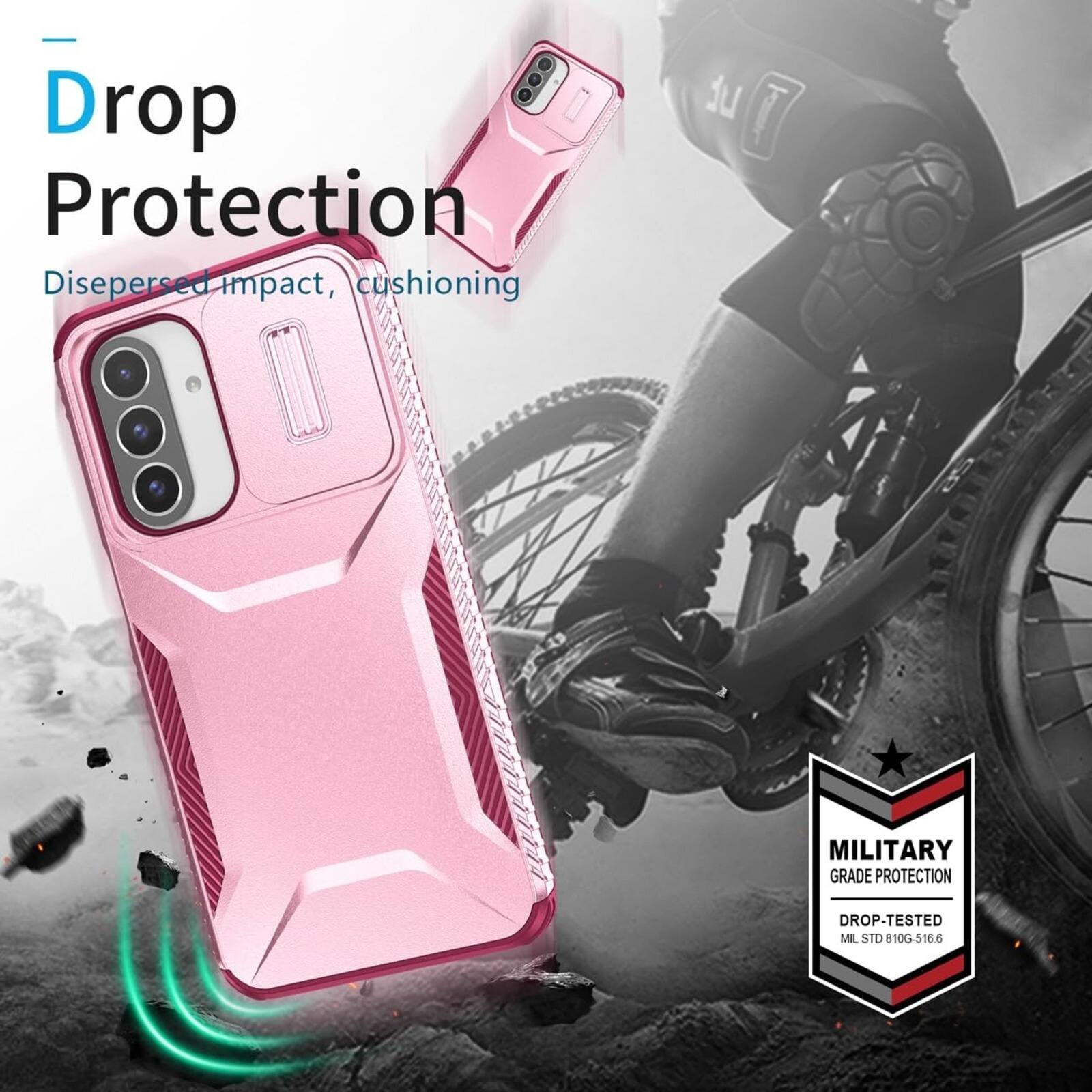 Drop Protection  
Dispersed impact, cushioning  

MILITARY GRADE PROTECTION  
DROP-TESTED MIL STD 810G-516.6