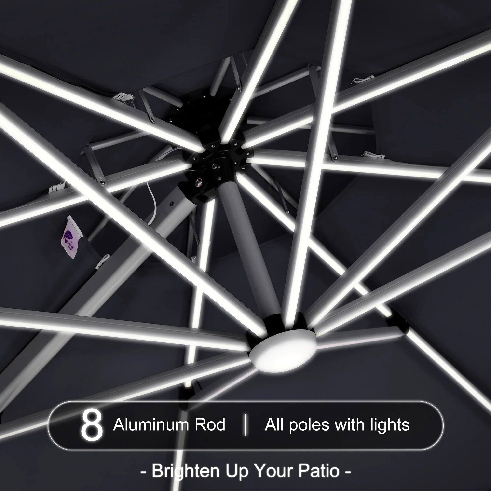 8 Aluminum Rod | All poles with lights - Brighten Up Your Patio -