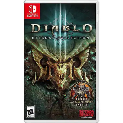 Nintendo Switch. Diablo Eternal Collection Mature 13+ 13+ M EGRB Exclusive Ganondorf Armor Set Blizzard Entertainment - M (Mature 17+)