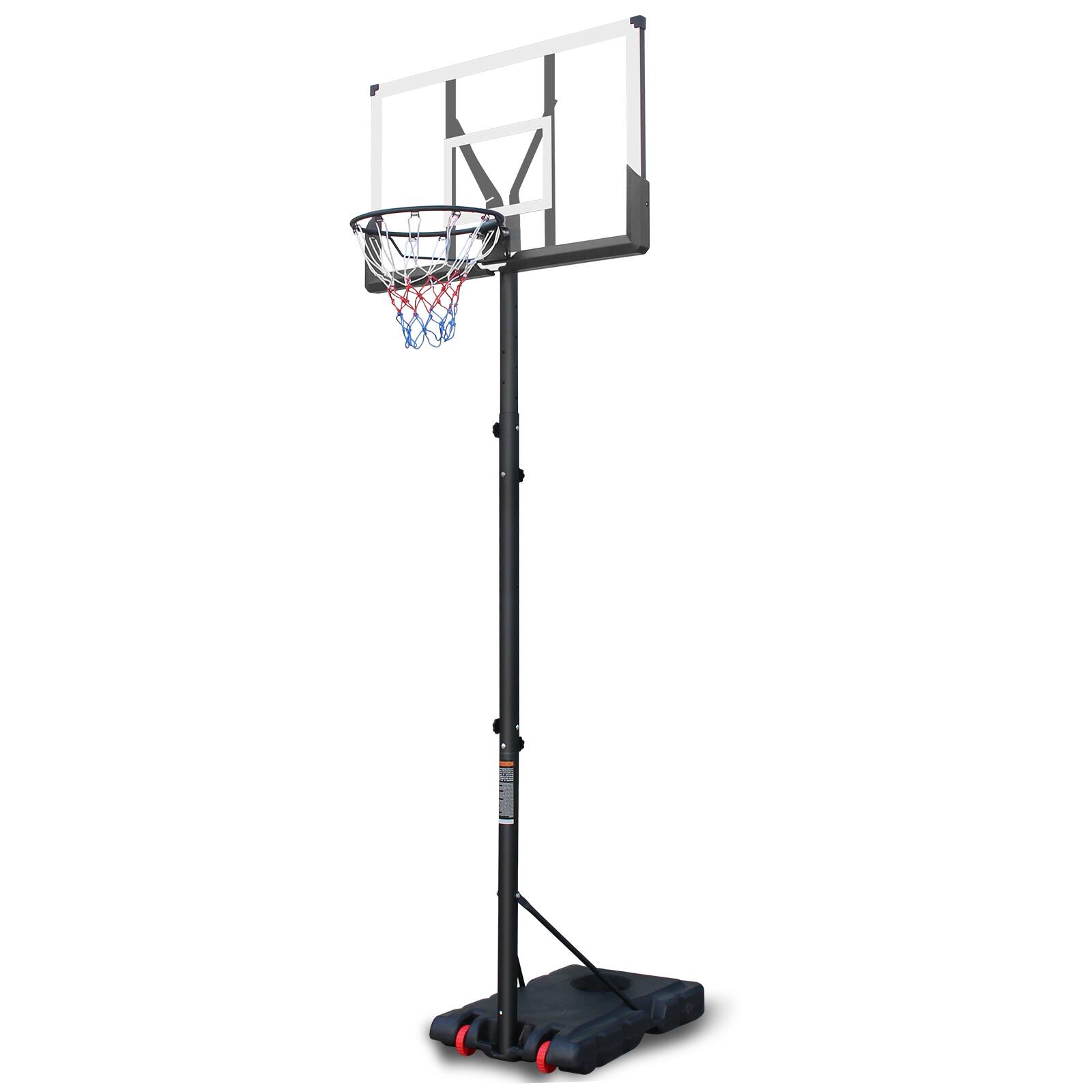 Angle. APRILSOUL - Outdoor Basketball Hoop 610ft 44 Backboard Portable Goal Stable Base Wheels - Black White.