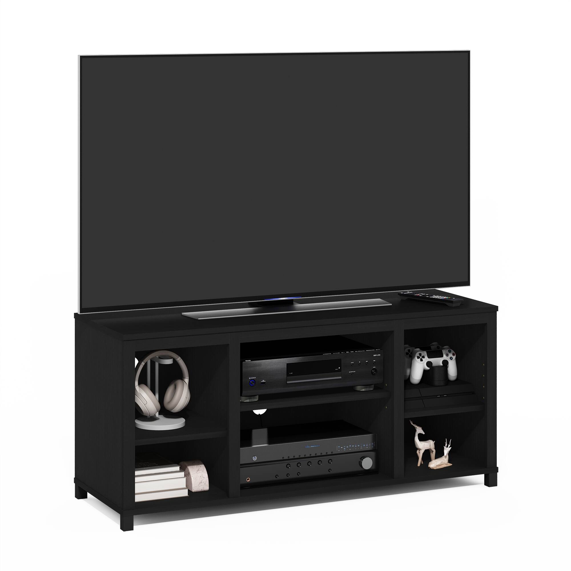 Alt View 3. Furinno - Classic TV Stand with Shelves for TV up to 55 Inch - Americano.