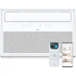 TCL - 550 Sq. Ft. 12,000 BTU Smart Inverter Window Air Conditioner with Supplemental Heat Function - White