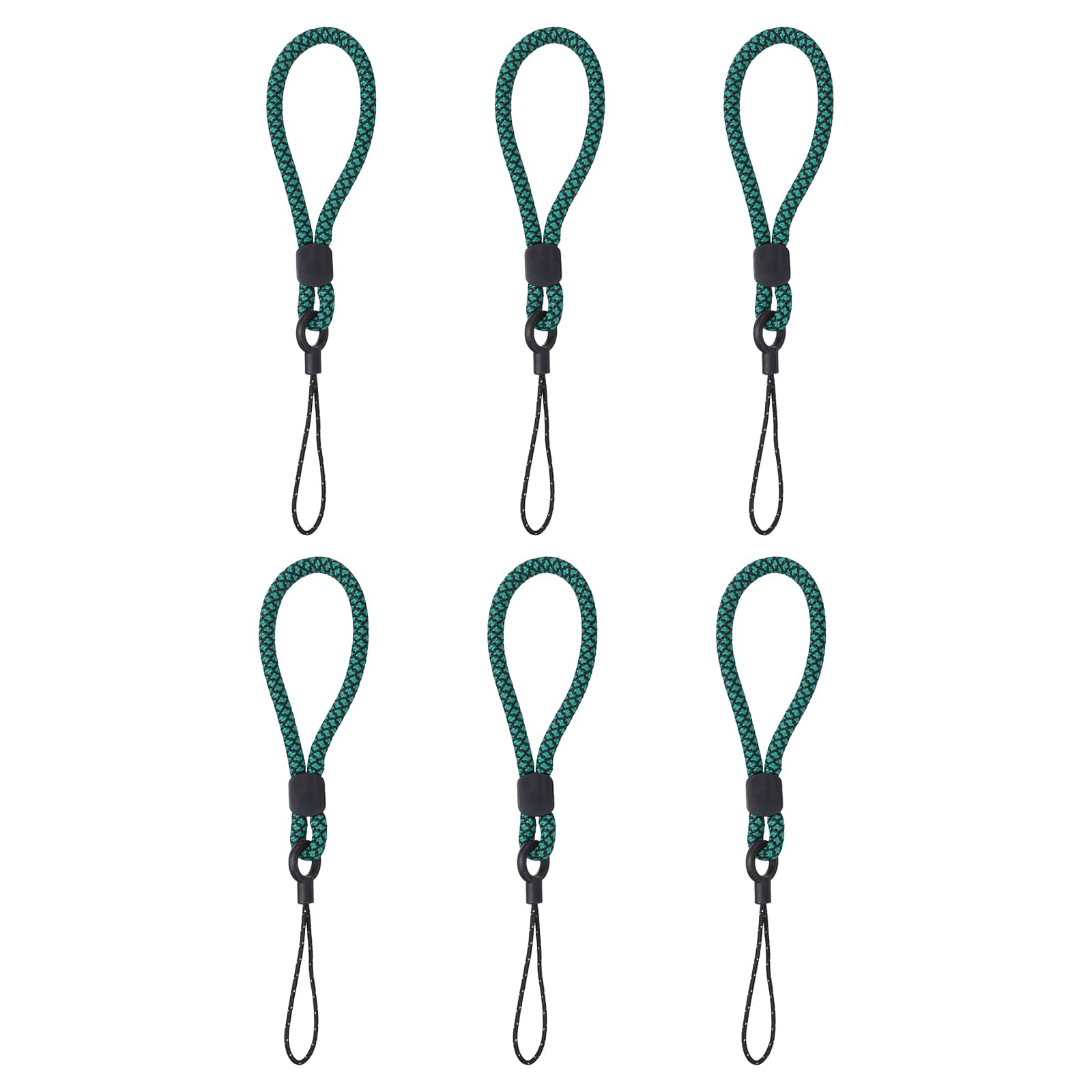 Unique Bargains - 6pcs Phone Lanyards Finger Strap, Short Anti-loss Hanging Rope for Phone, Key, Flashlight, USB Badge - Black,Lake Blue price history on PriceWatchPro