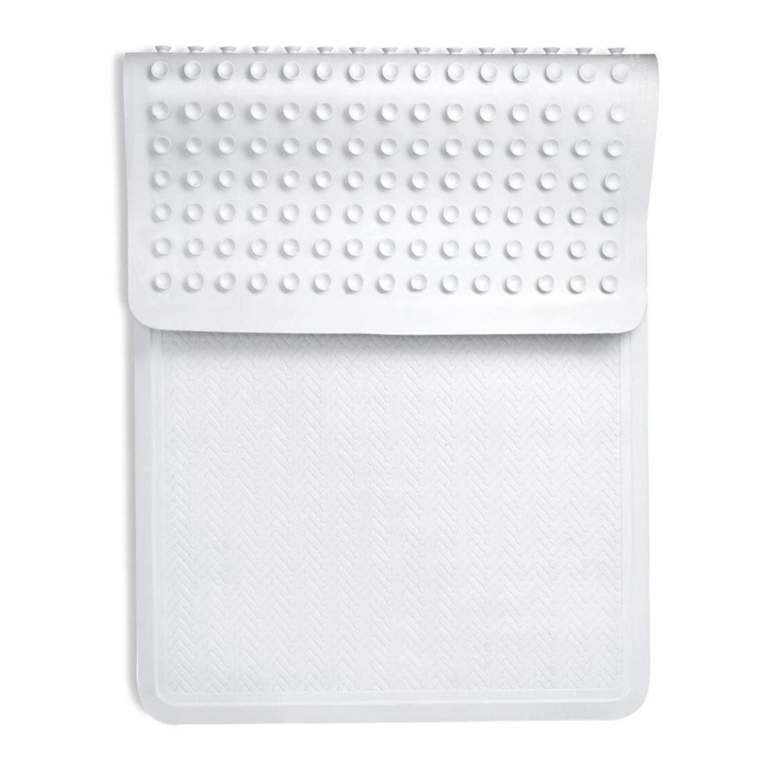 Angle. Home It - Bath Mat Non Slip with Powerful Gripping Technology for Any Size Bath Tub - White.