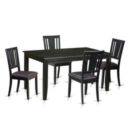 East West Furniture - 5 PC Dining room set-Dining Table and 4 Chairs for Dining Chairs - Black