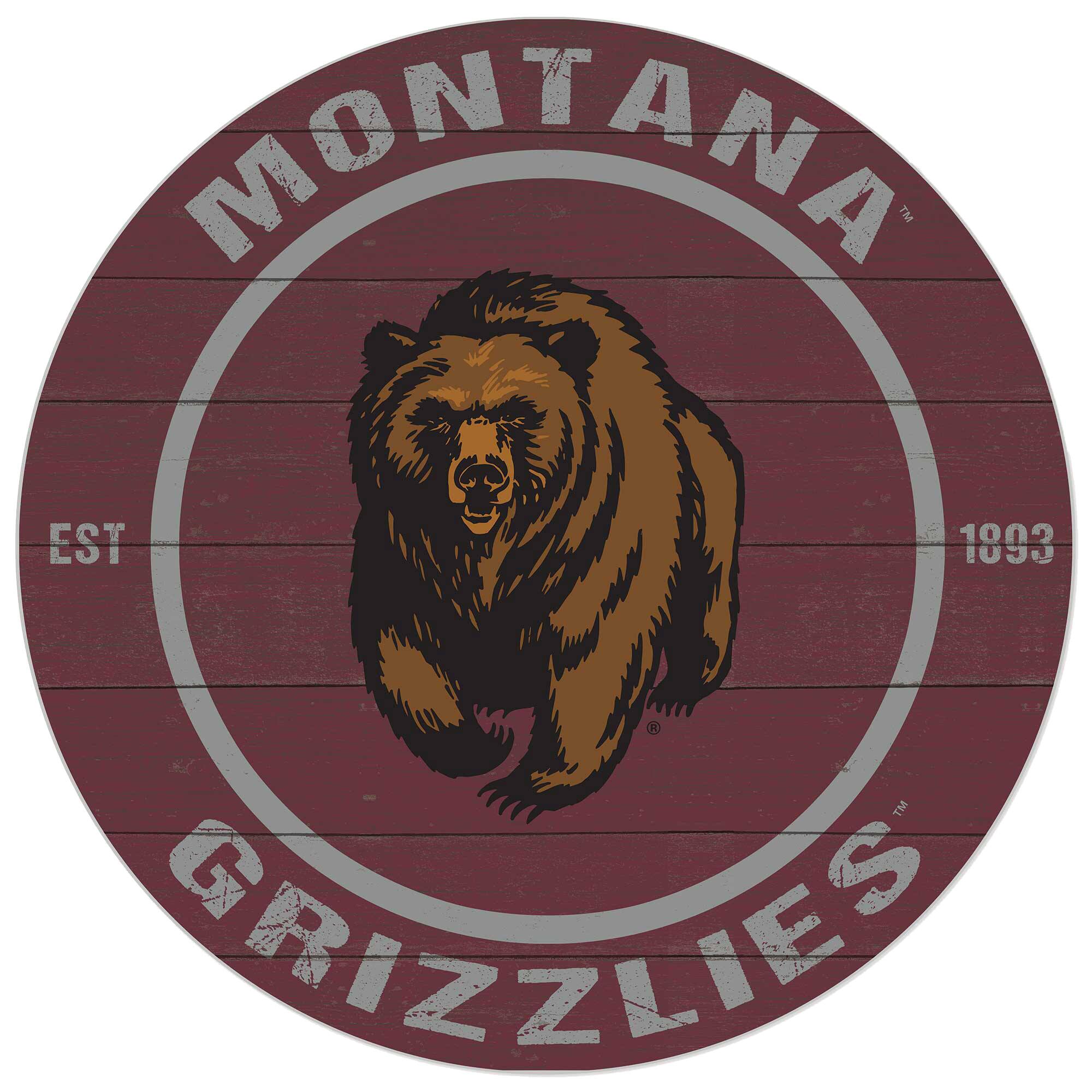 Montana Grizzlies 20'' x 20'' Indoor/Outdoor Circle Sign