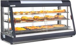 Winado - 47" Food Warmer Pizza Warmer Countertop,3-Tier Food Warmer Display Pretzel Warmer w/ Adjustable Removable Shelves 1800W - Black