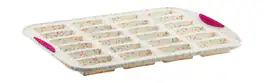 Trudeau - Structure Silicone 24 Cavity Bar Cake Pan, Confetti/Fuchsia - White