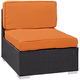 Gather Armless Outdoor Patio Sectional by Modway - Espresso Orange