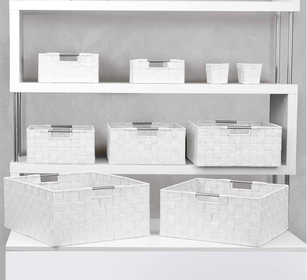 Alt View 2. Sorbus - Weave Basket Bin Set Double Woven (9 Pack) - White.