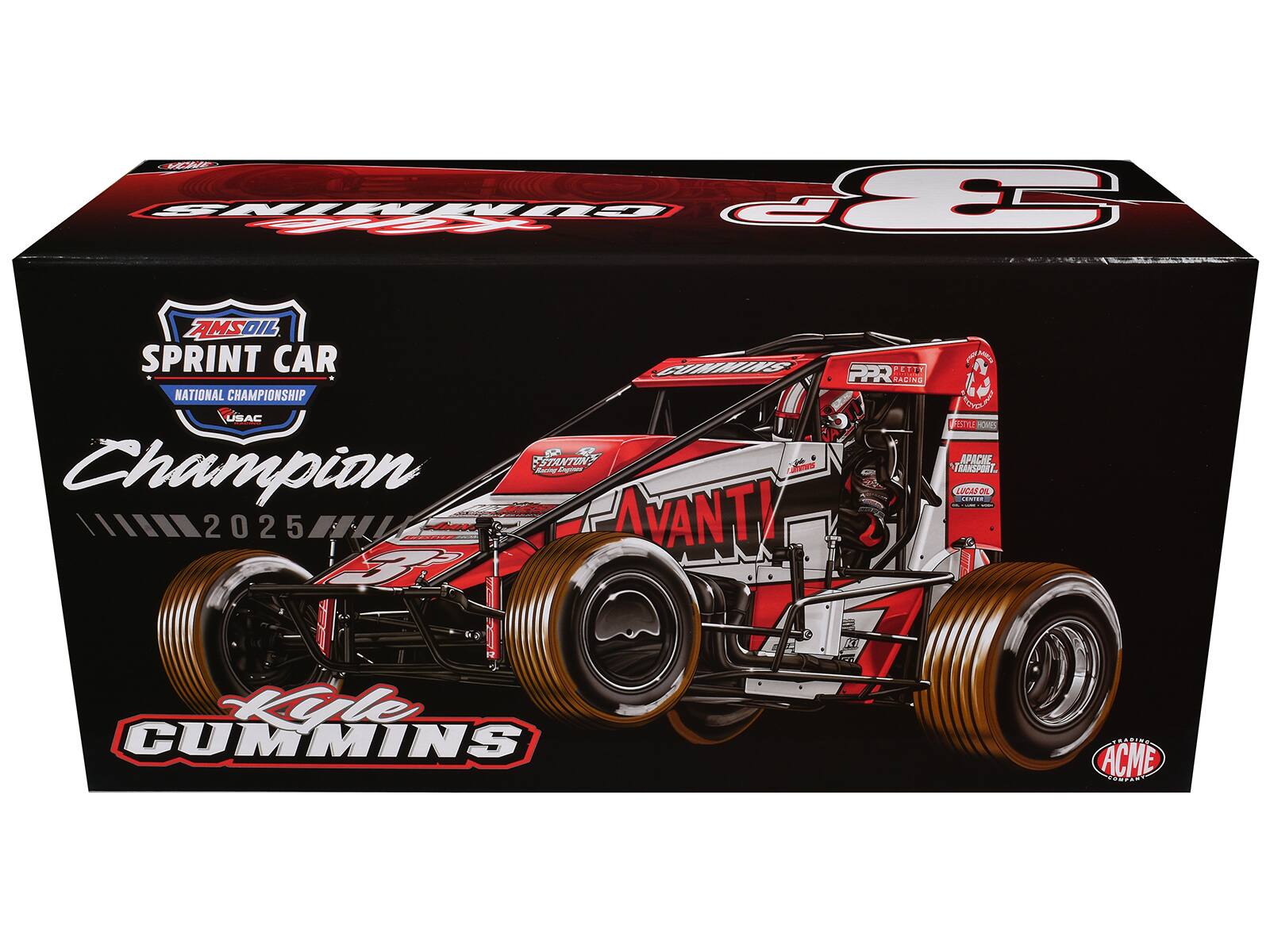 SECHIE  
COMMINS  
AMSOIL SPRINT CAR NATIONAL CHAMPIONSHIP USAC  
Sinch ESTANTON Champion  
Namma Engines  
comments 2025  
HUNGER AVANTI BR  
ANY MEG PESTYLE HOMES  
APACHE TRANSPORT  
LUCAS OIL  
COME  
Kyle CUMMINS  
ACME COMPANY