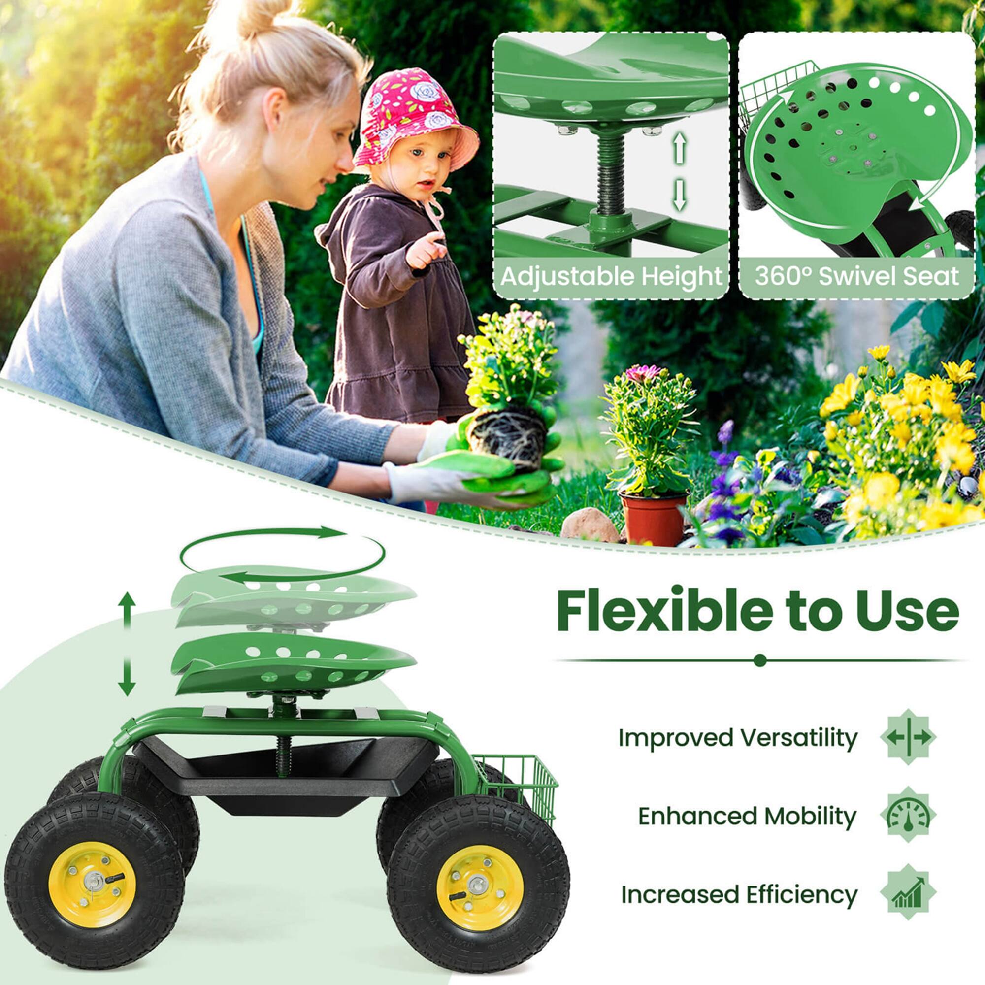 Adjustable Height  
360° Swivel Seat  
Flexible to Use  
Improved Versatility  
Enhanced Mobility  
Increased Efficiency