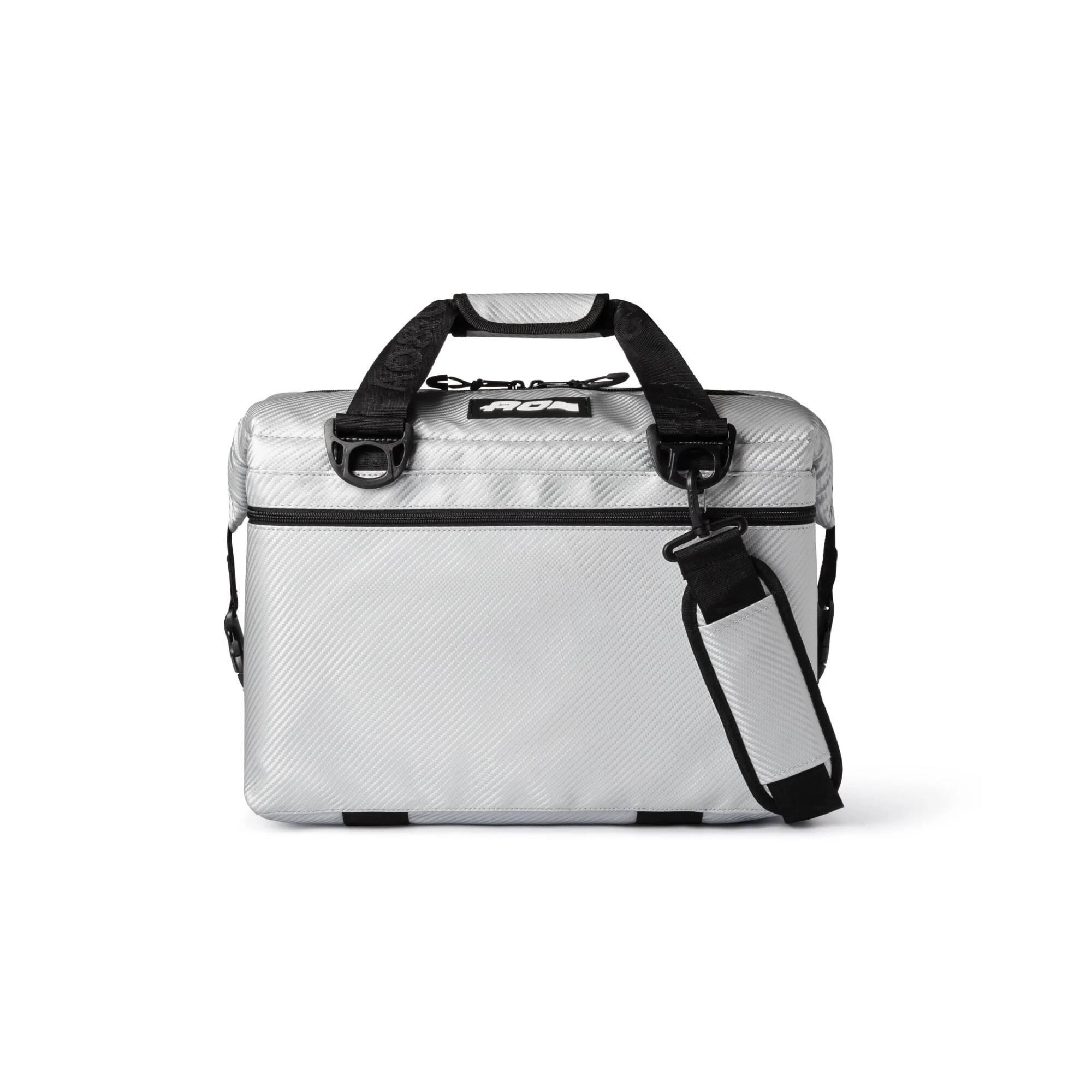 Angle. AO Coolers - AO Coolers Carbon Series 24-Pack Soft Cooler Leak-Proof and Durable (Silver) - Silver.