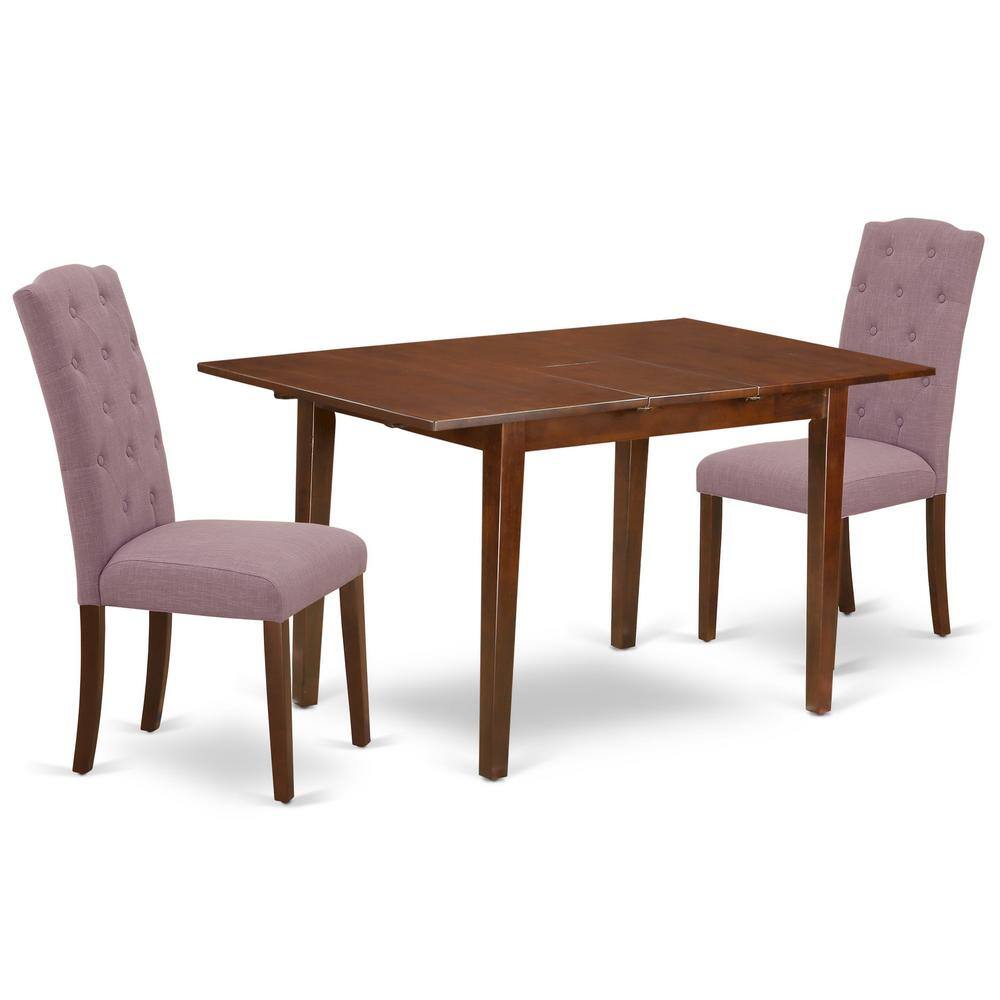 Back. East West Furniture - Dining Room Set Mahogany - Brown.