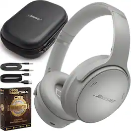 Bundle - Bose - QuietComfort Wireless Over-Ear Bluetooth Headphones + 26-Month Extended Warranty Protection - Moonlight Gray