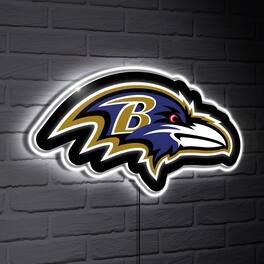 Evergreen Enterprises - Baltimore Ravens LED Team Logo Shaped Lighted Wall Sign - Multicolor