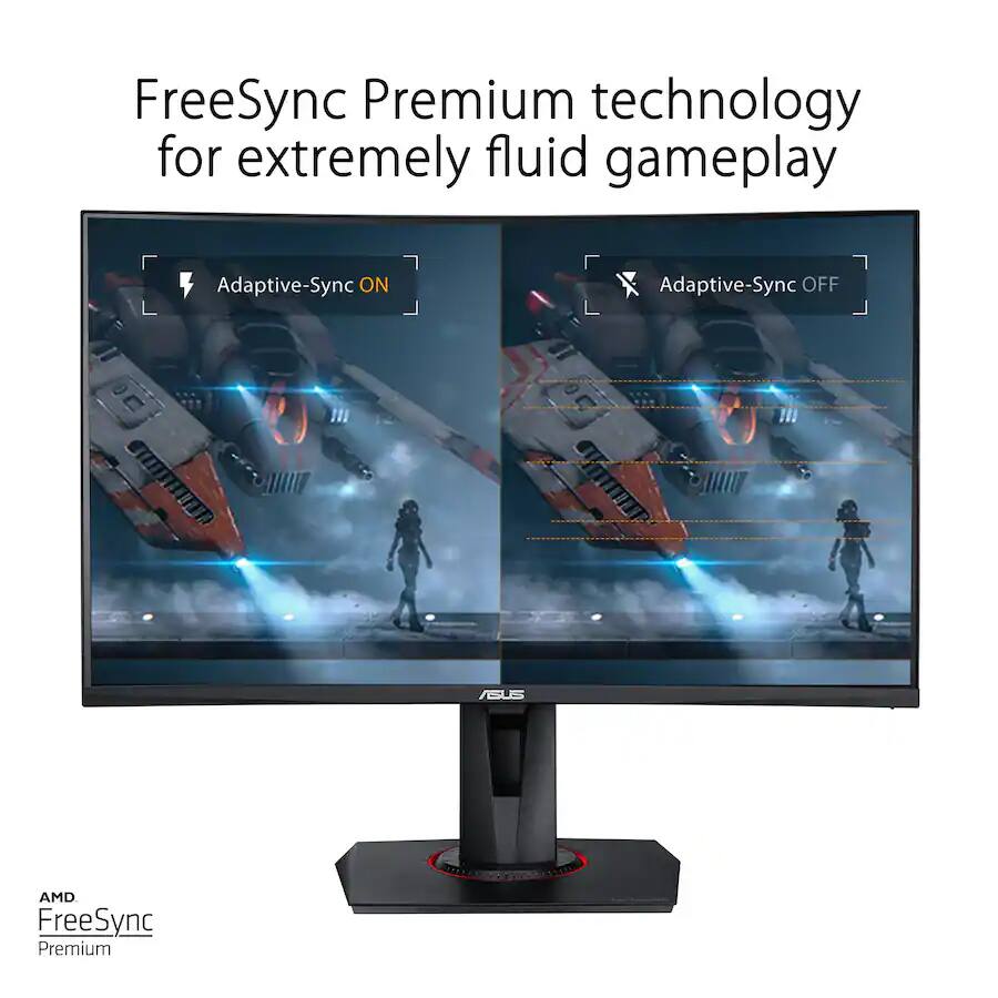 FreeSync Premium technology for extremely fluid gameplay

Adaptive-Sync ON

Adaptive-Sync OFF

ASUS

AMD FreeSync Premium