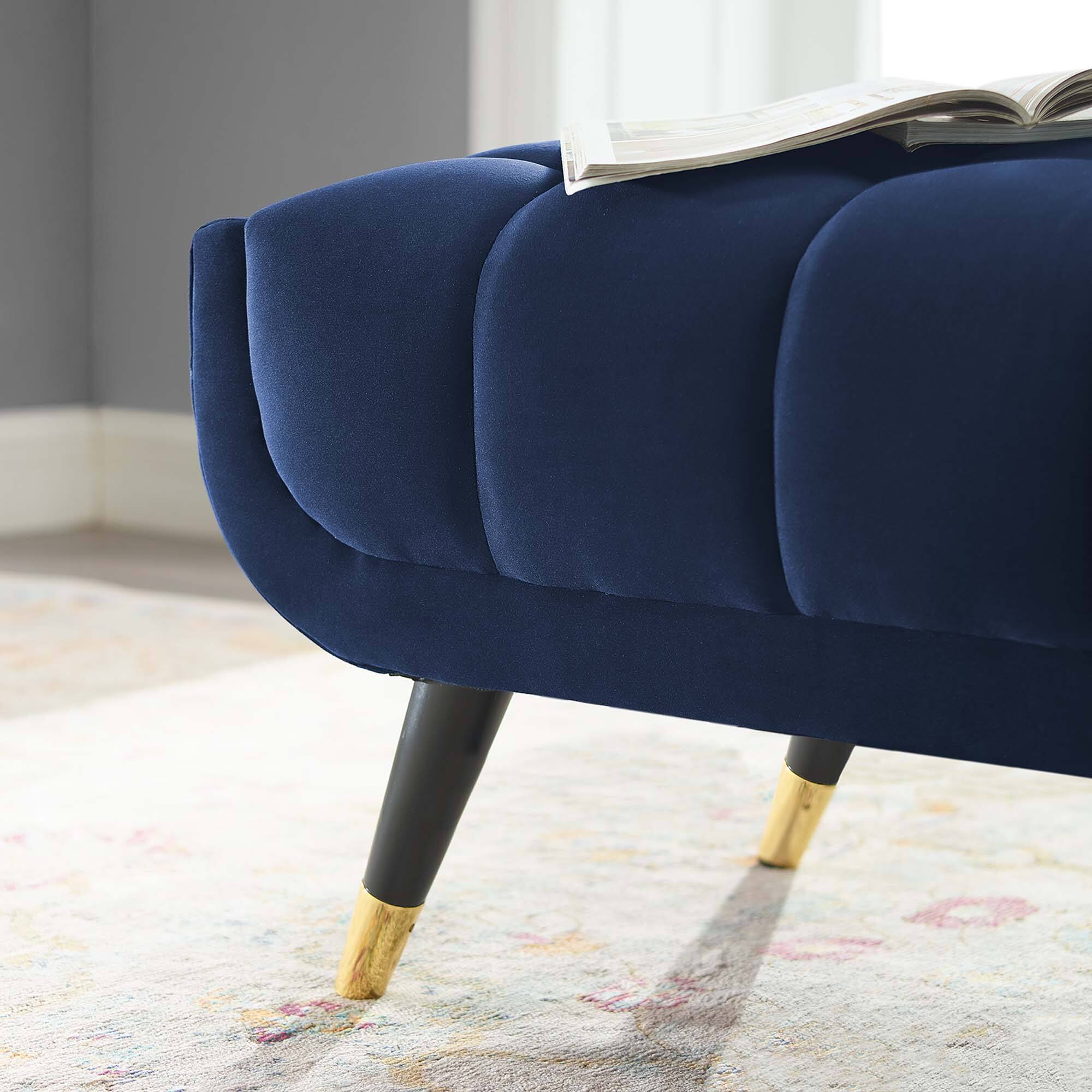Alt View 1. Modway - Adept 47.5" Performance Velvet Bench by Modway - Midnight Blue.