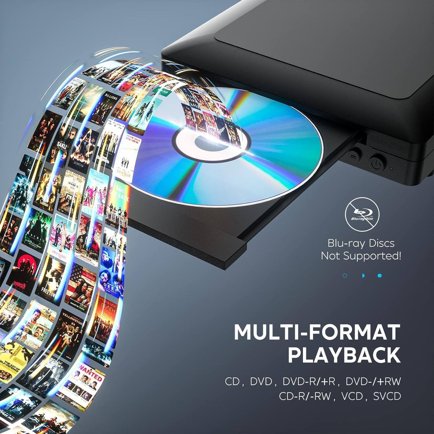 Skanty Furniture Mini HD DVD Player,CD Player for Home,DVD Players