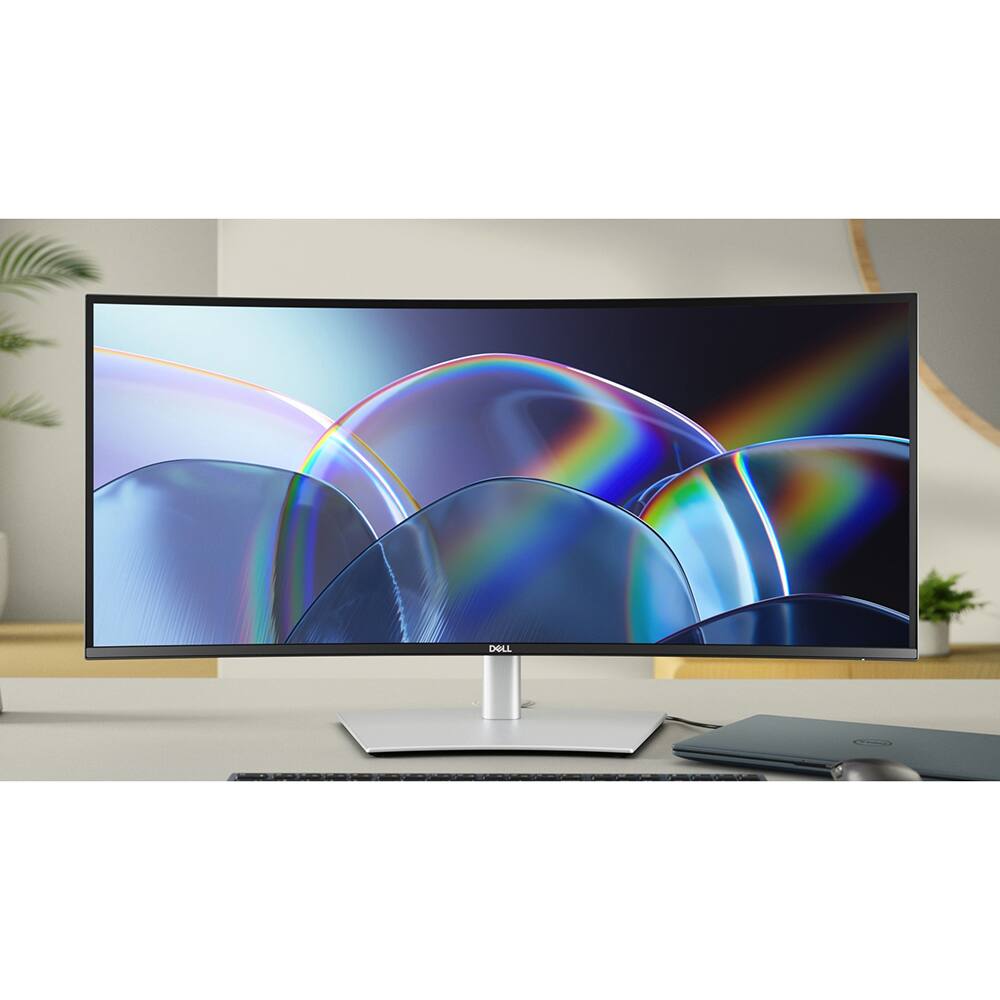 Alt View 1. Dell - UltraSharp 34 WQHD 120Hz Curved Thunderbolt Hub Monitor w/ 2 YR Warranty Bundle.