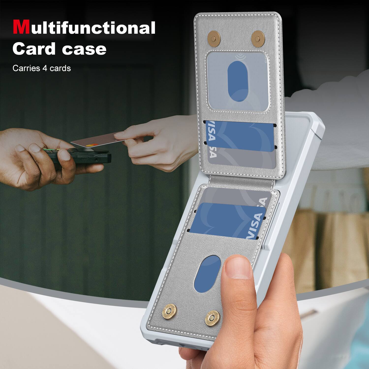 Multifunctional Card case Carries 4 cards ISA SA A VISA