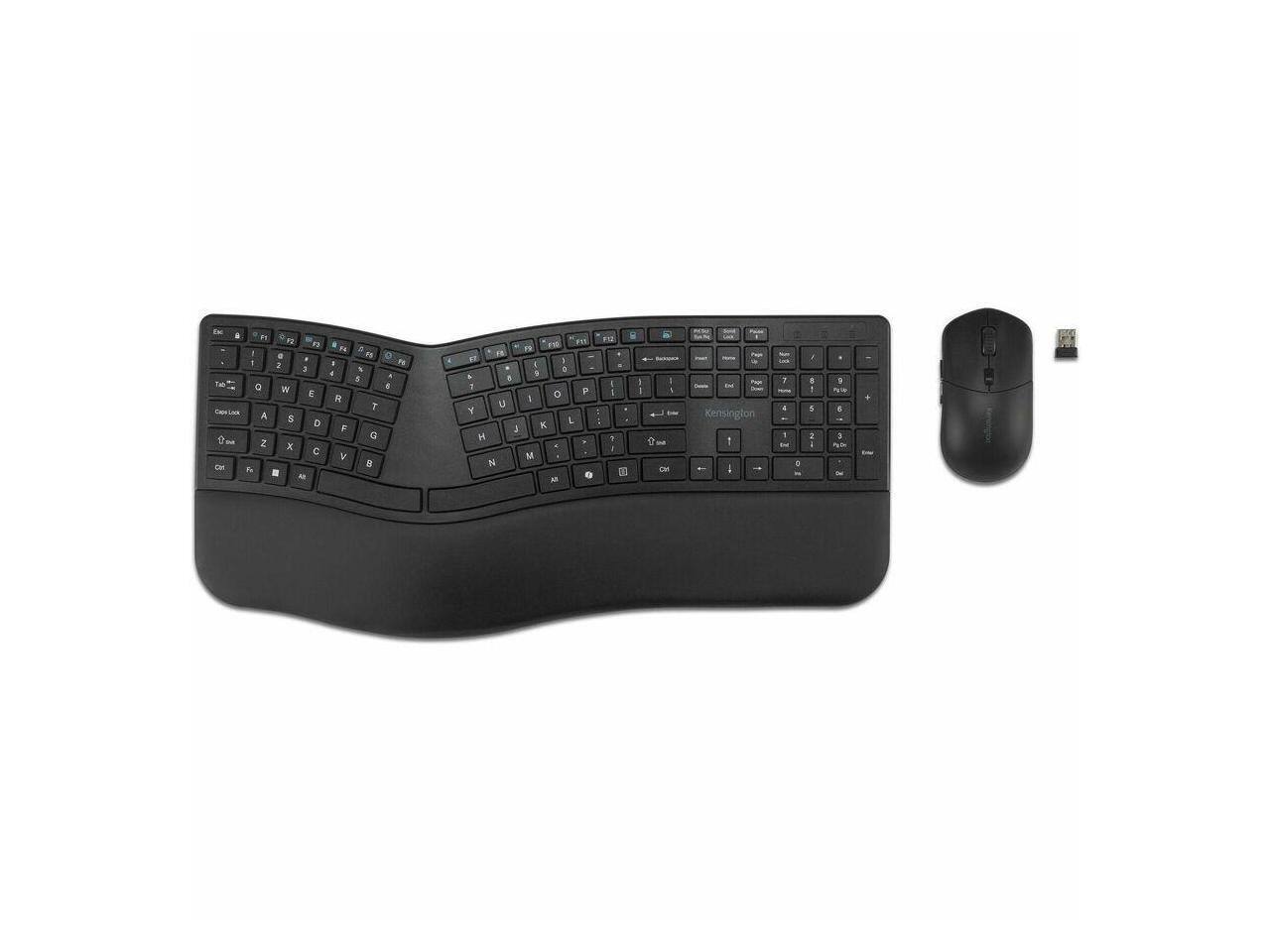 Alt View 5. Kensington - Kensington Pro Fit Ergo KM680 EQ Wireless Set, Rechargeable, Ergonomic Split-Keyboard (K72486NA) - Black.