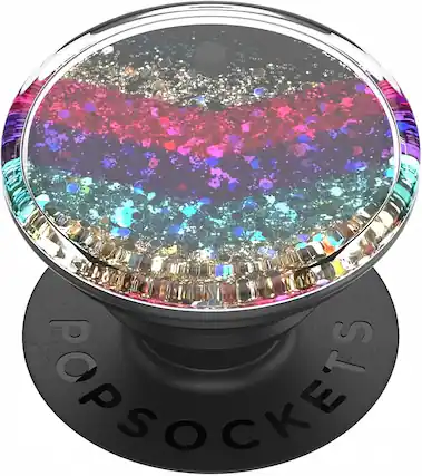 Front. PopSockets - PopSockets Luxe Glitter Phone Grip Stand Tidepool Chevron PopGrip - Multicolored.