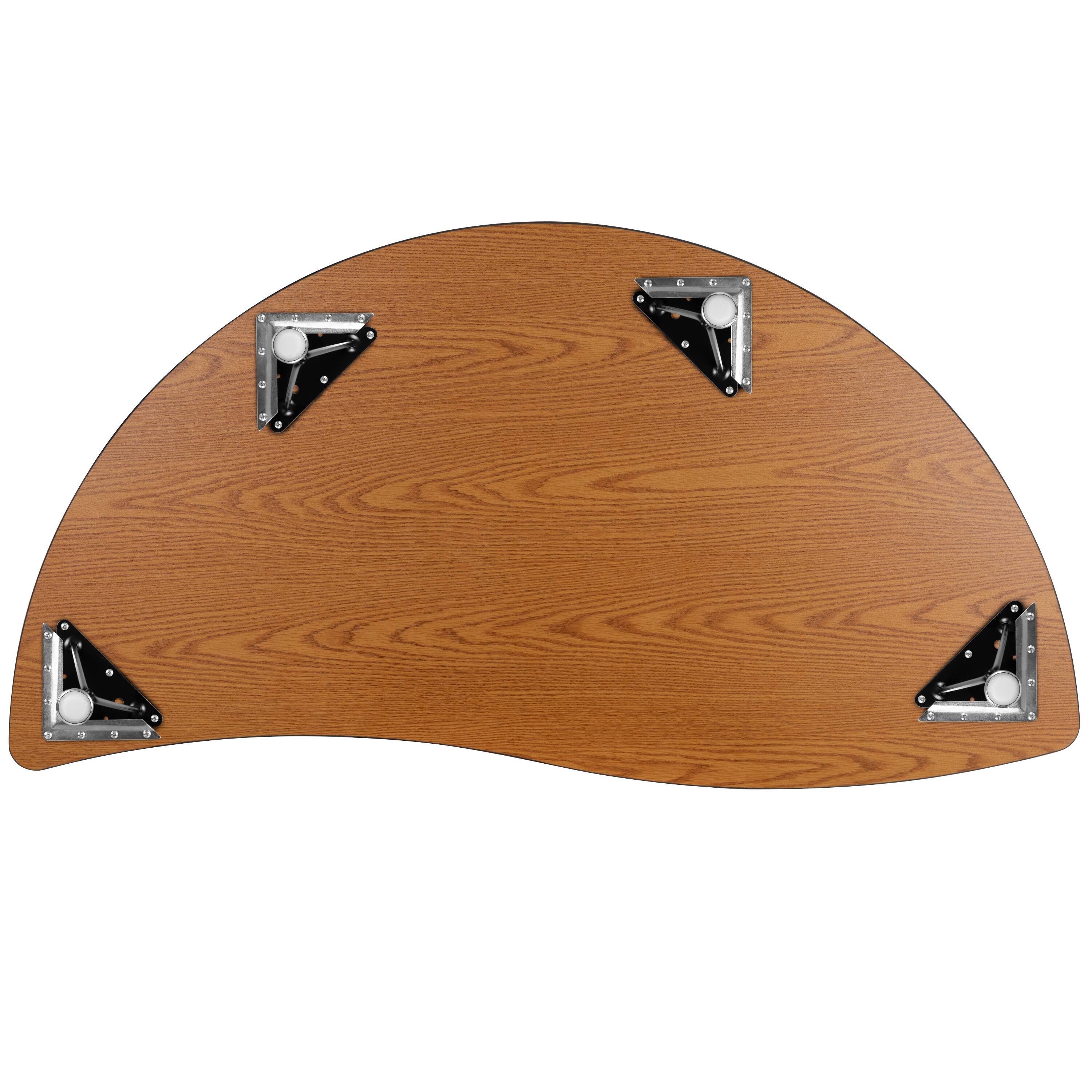 Alt View 7. Emma + Oliver - 60" Half Circle Wave Flexible Collaborative Kids Adjustable Height Activity Table - Grey.