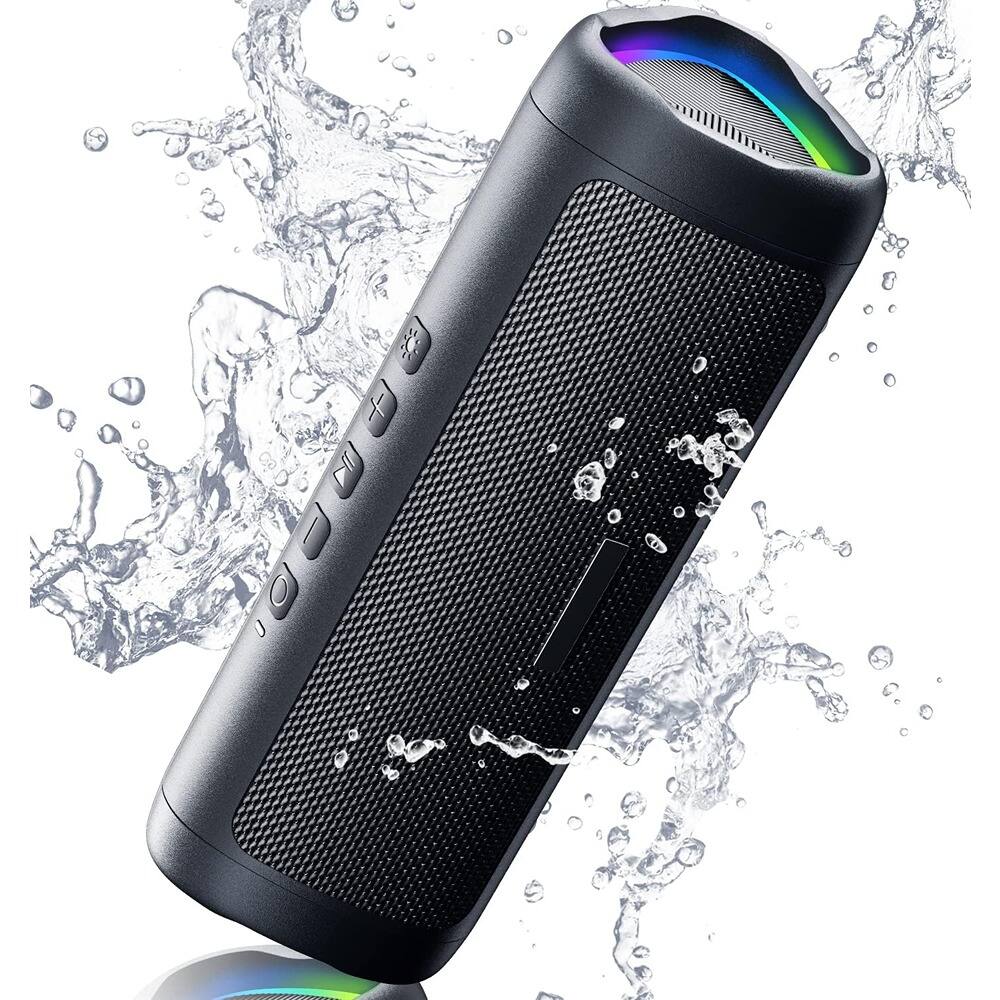 Front. ACJPR - small portable Bluetooth speaker.
