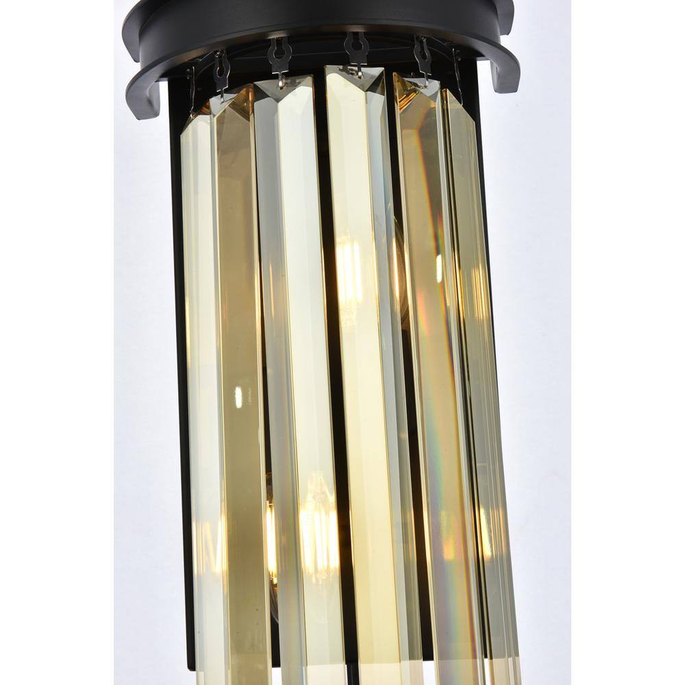 Alt View 1. Urban Classic - Sydney 2 light Matte Black Wall Sconce Golden Teak (Smoky) Royal Cut Crystal - Matte Black.