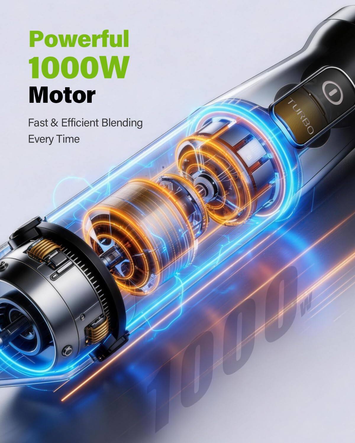 Powerful 1000W Motor  
Fast & Efficient Blending Every Time  
TURBO W 1000