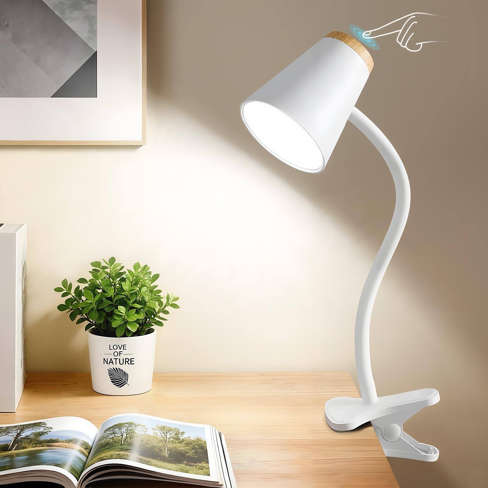 Clip on Desk Lamp White