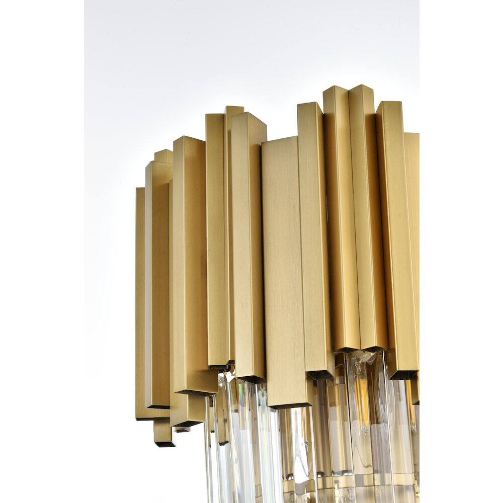 Back. Elegant Lighting - Willow 12 Inch Wall Sconce In Satin Gold - Satin Gold And Clear.