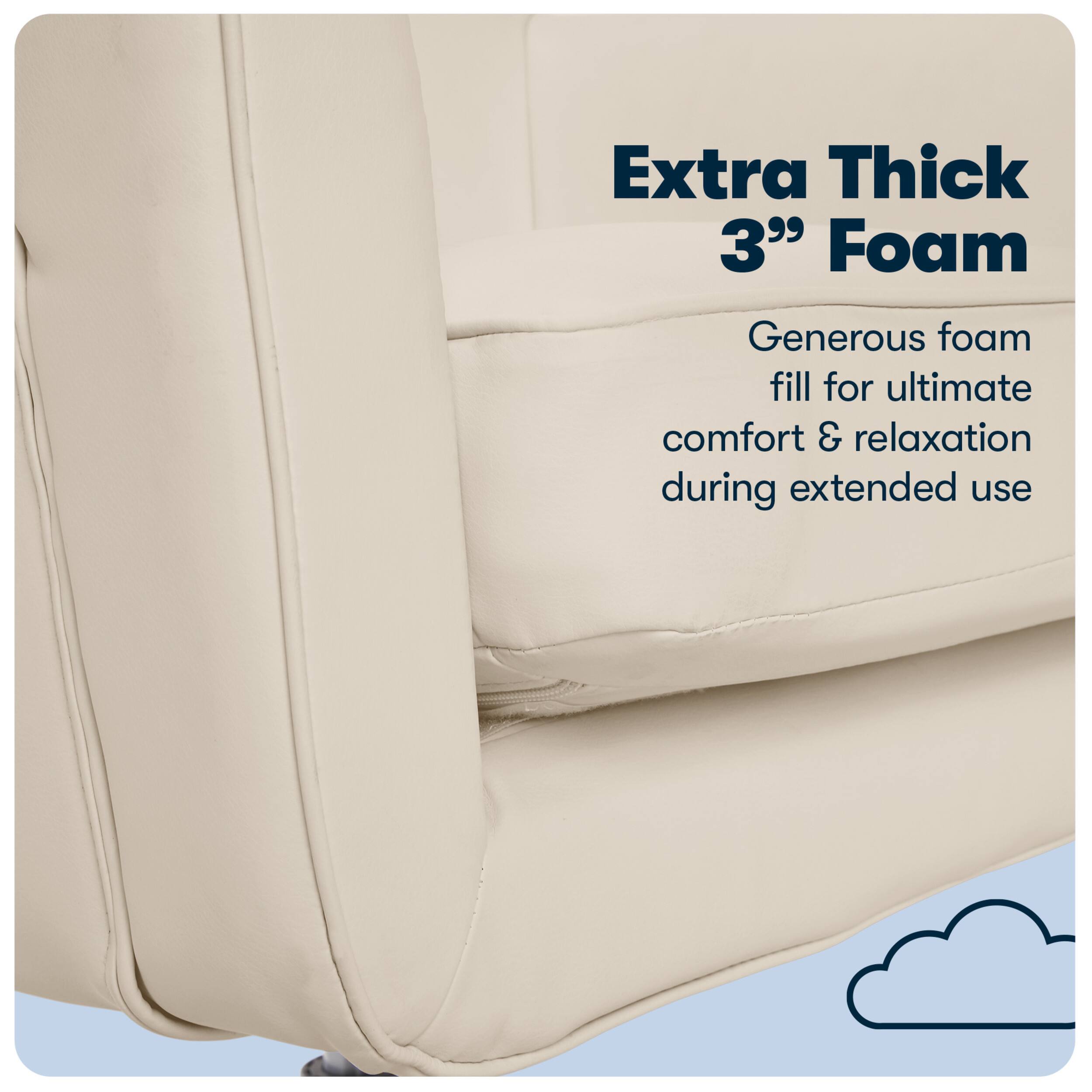 Alt View 11. Serta - Ashland Bonded Leather & Memory Foam Home Office Chair - Cream.