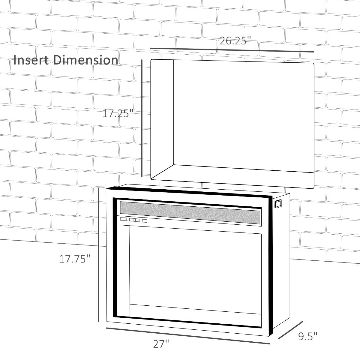 26.25"  
Insert Dimension  
17.25"  
17.75"  
27"  
9.5"