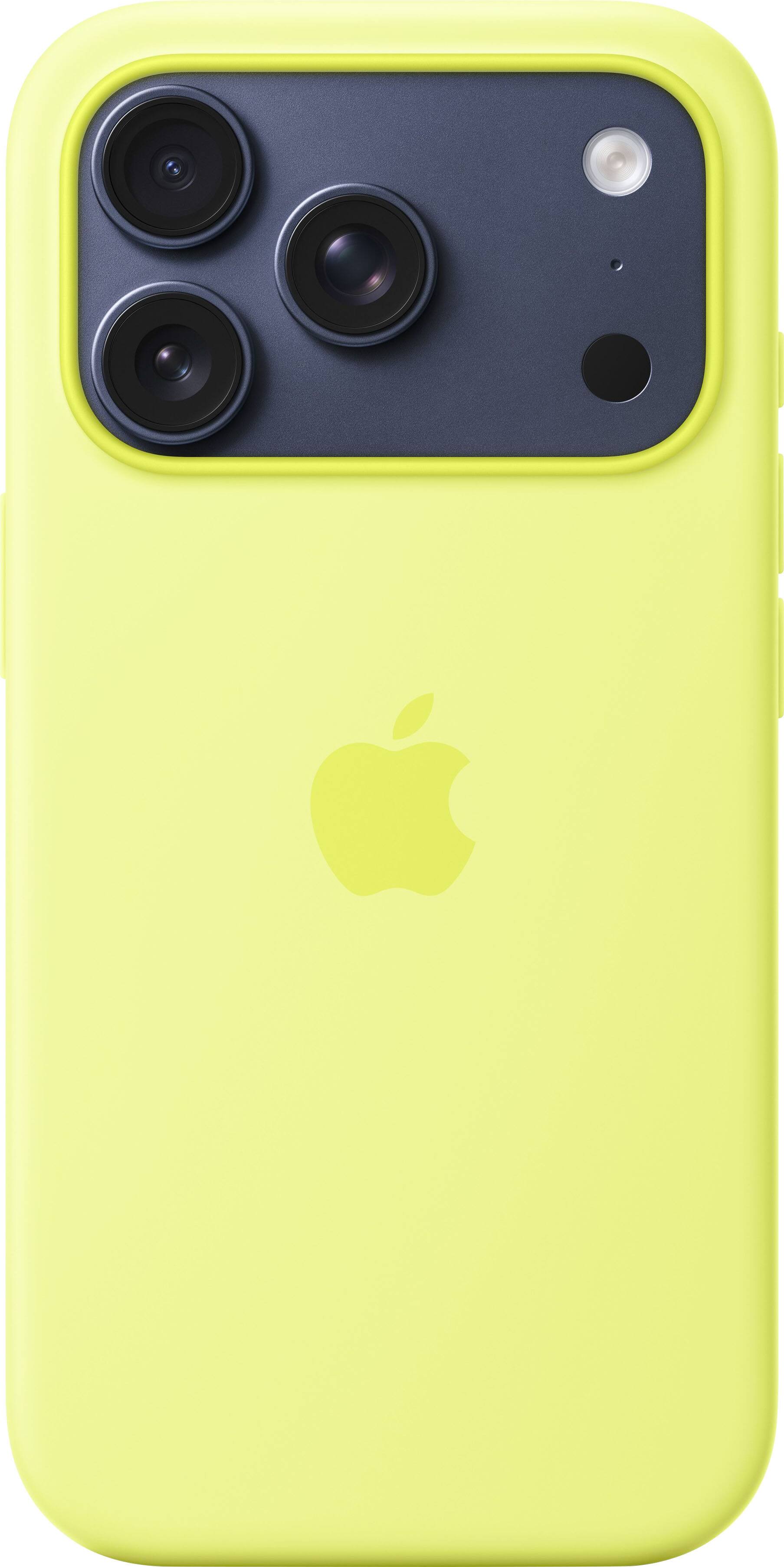 Alt View 2. Apple - iPhone 17 Pro Silicone Case with MagSafe - Neon Yellow.