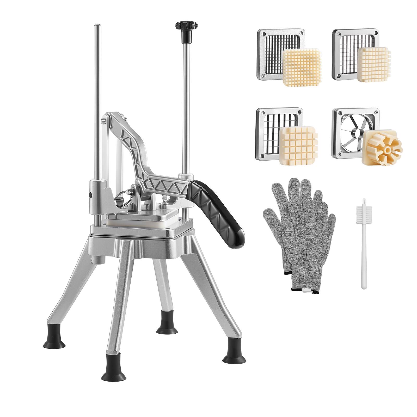Alt View 5. VEVOR - French Fry Cutter, Commercial Vegetable Chopper with 4 Blades (1/2", 3/8", 1/4" & 6-Wedge with Corer) - Silver.