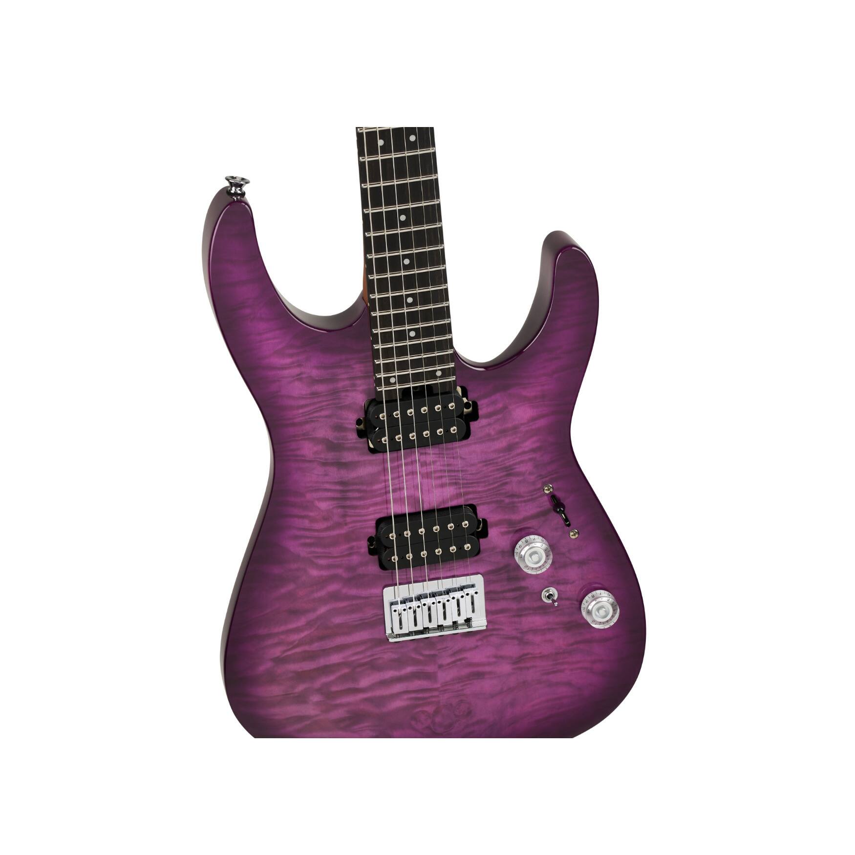 Back. Charvel - Charvel Pro-Mod Plus DK24 HH HT EB QM Electric Guitar (Violet Radiance).