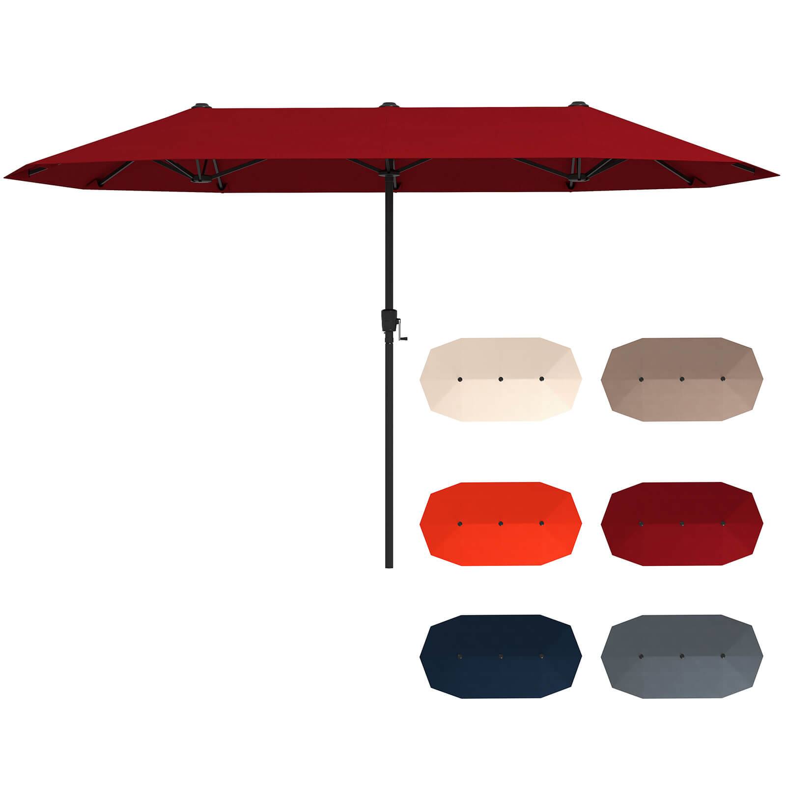 Alt View 9. Costway - Costway 13 FT Large Patio Umbrella Outdoor Double-Sided Table Market Umbrella for Garden - Wine.