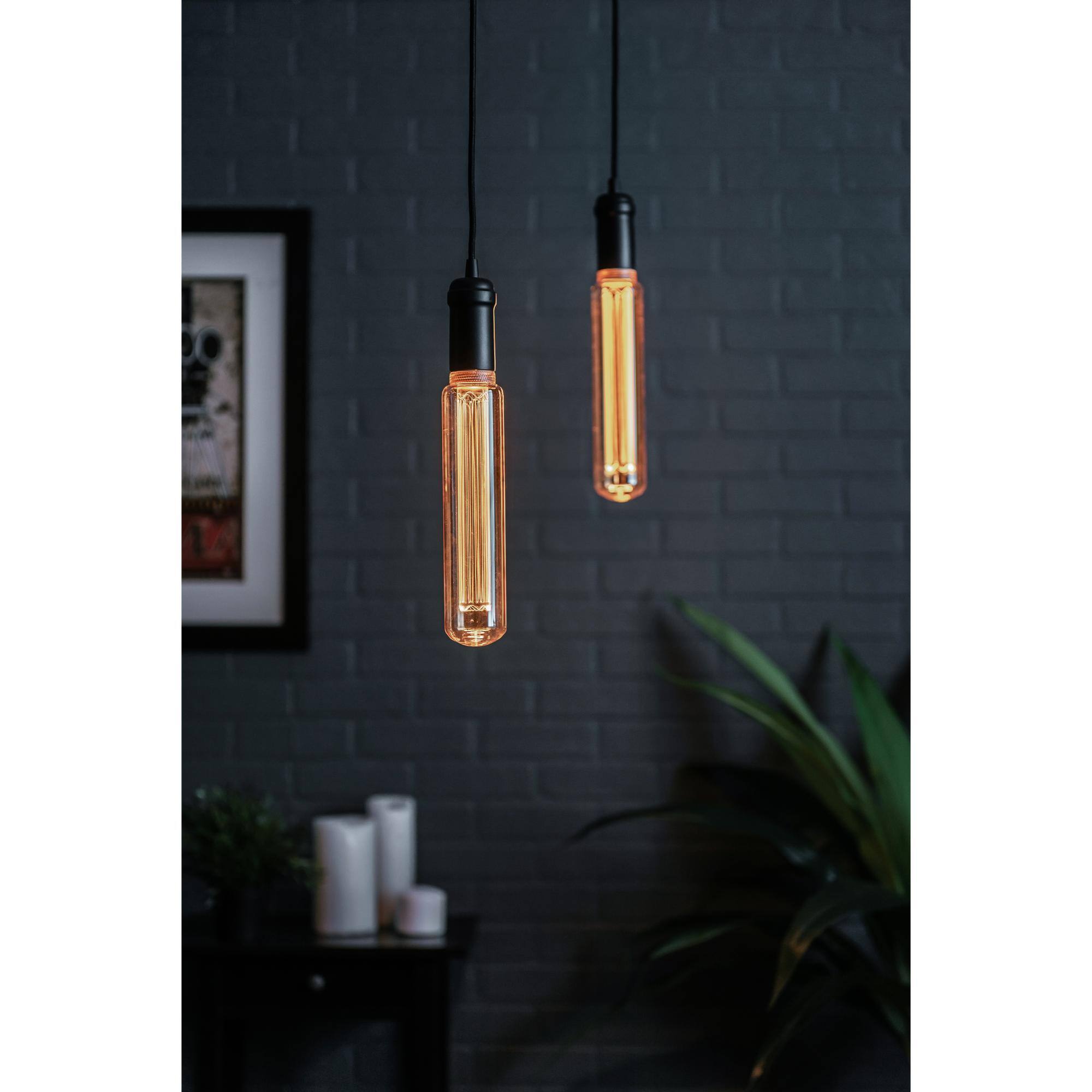 Alt View 6. Next Glow - T60 Tubular LED Light Bulb 3.5-watts, 2,200K Dimmable Medium Screw (E26) Base - Amber - Amber.