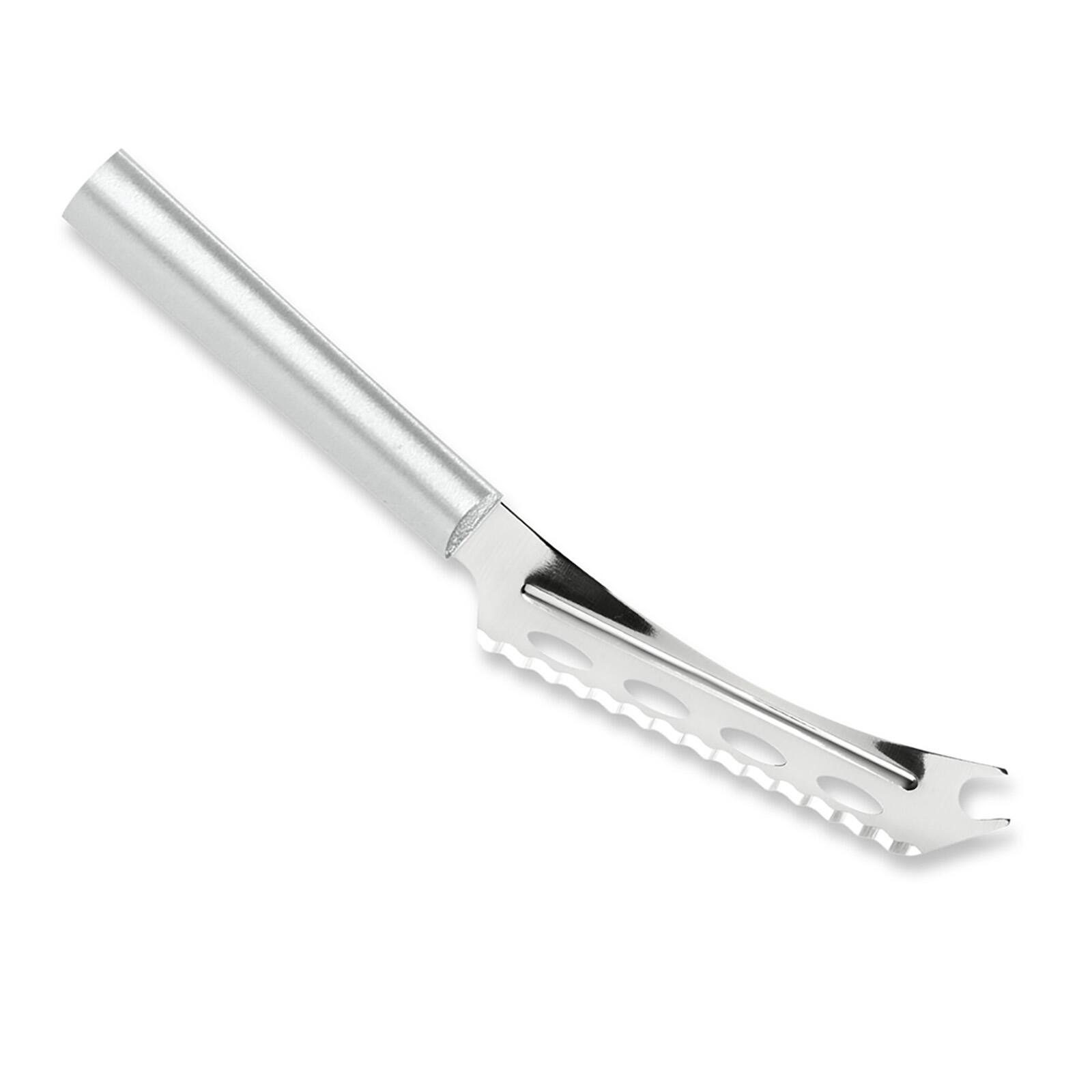 Front. Rada - Cutlery 5.25-Inch Cheese Knife Serrated Stainless Steel Blade, Aluminum Handle - Silver.