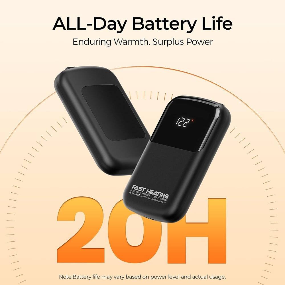 ALL-Day Battery Life  
Enduring Warmth, Surplus Power  

20H  

Note: Battery life may vary based on power level and actual usage.