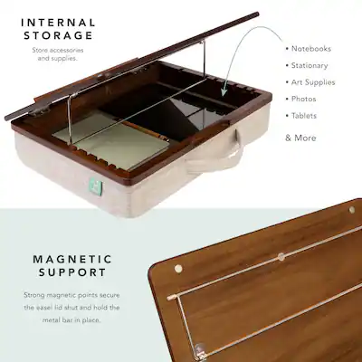 LapGear SchoolHouse Lap Desk With Storage - Mahogany Wood