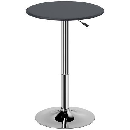 Front. Homcom - 25" Round Bar Table, Adjustable Height and 360° Swivel Pub Table for Living Room Dining Room Bar Bistro, Black - Black.
