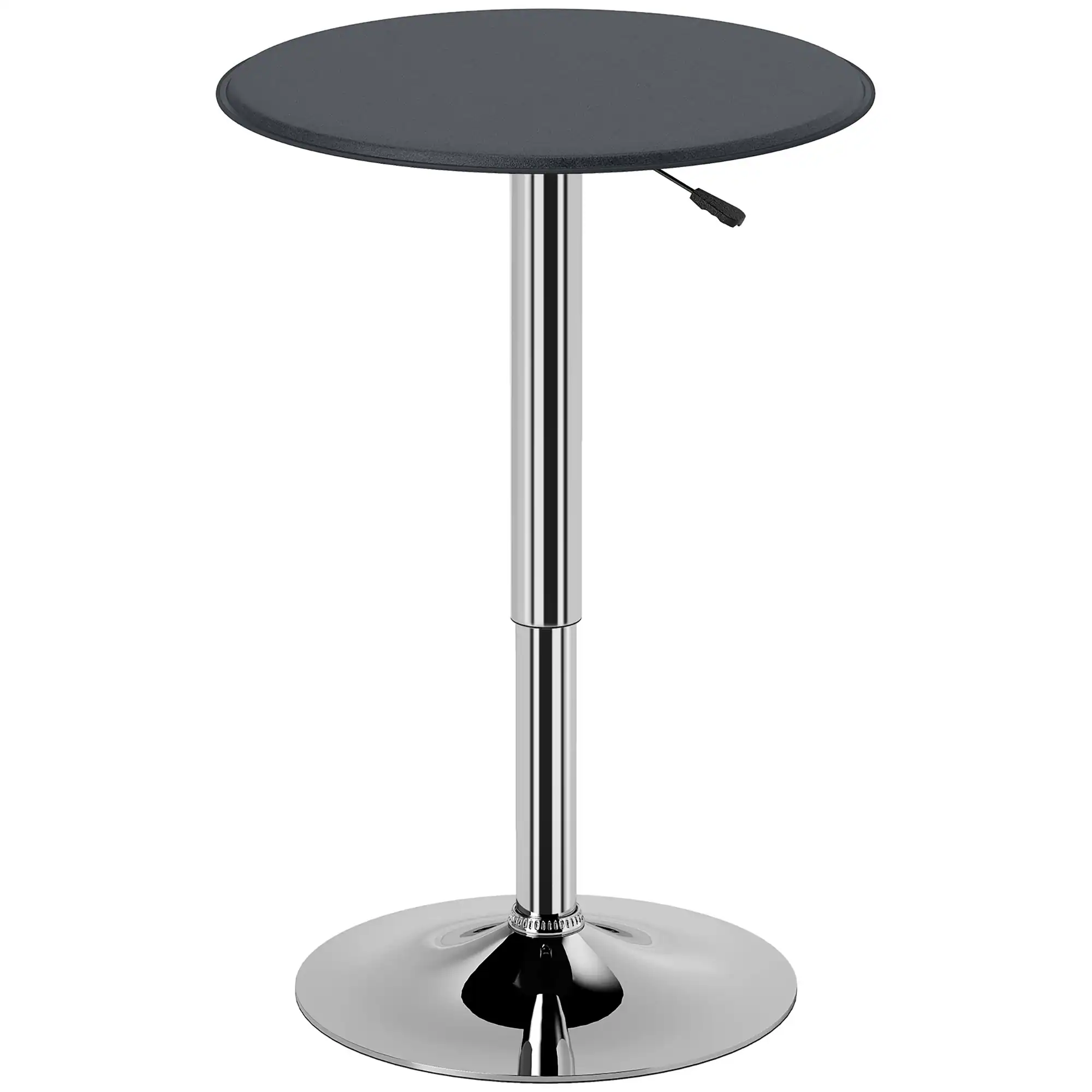 Homcom - 25" Round Bar Table, Adjustable Height and 360° Swivel Pub Table for Living Room Dining Room Bar Bistro - Black